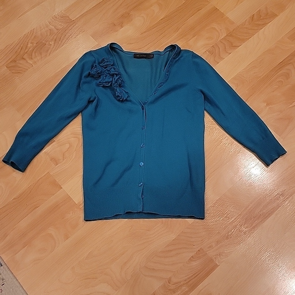The Limited Blue Embellished Cardigan Size small